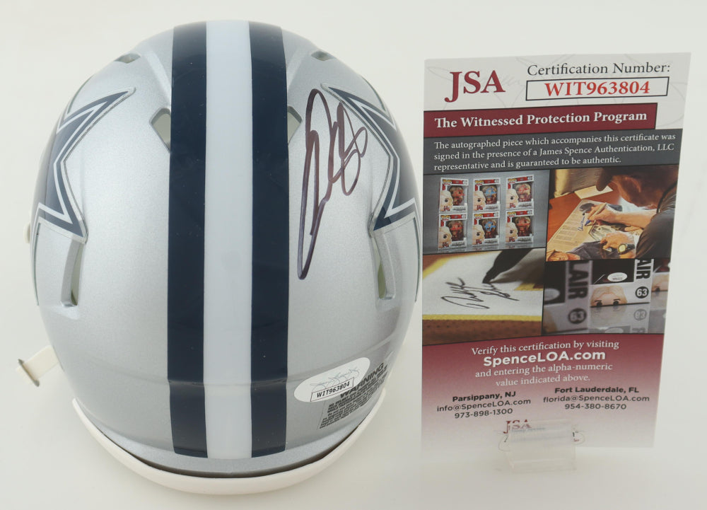 Ceede Lamb Signed Dallas Silver Speed Mini Football Helmet (JSA)