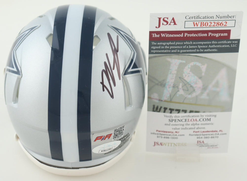 Deuce-Vaughn Signed Dallas Silver Speed Mini Football Helmet (PIA/JSA)