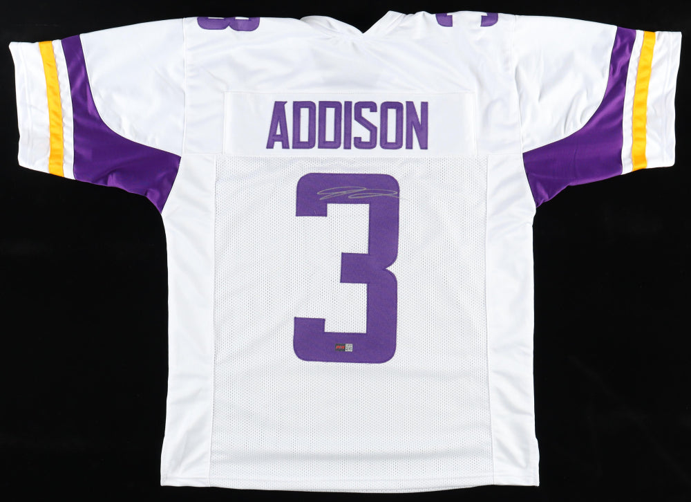 Jordan Addison Signed Vikings Custom Autographed Football Jersey (PIA)