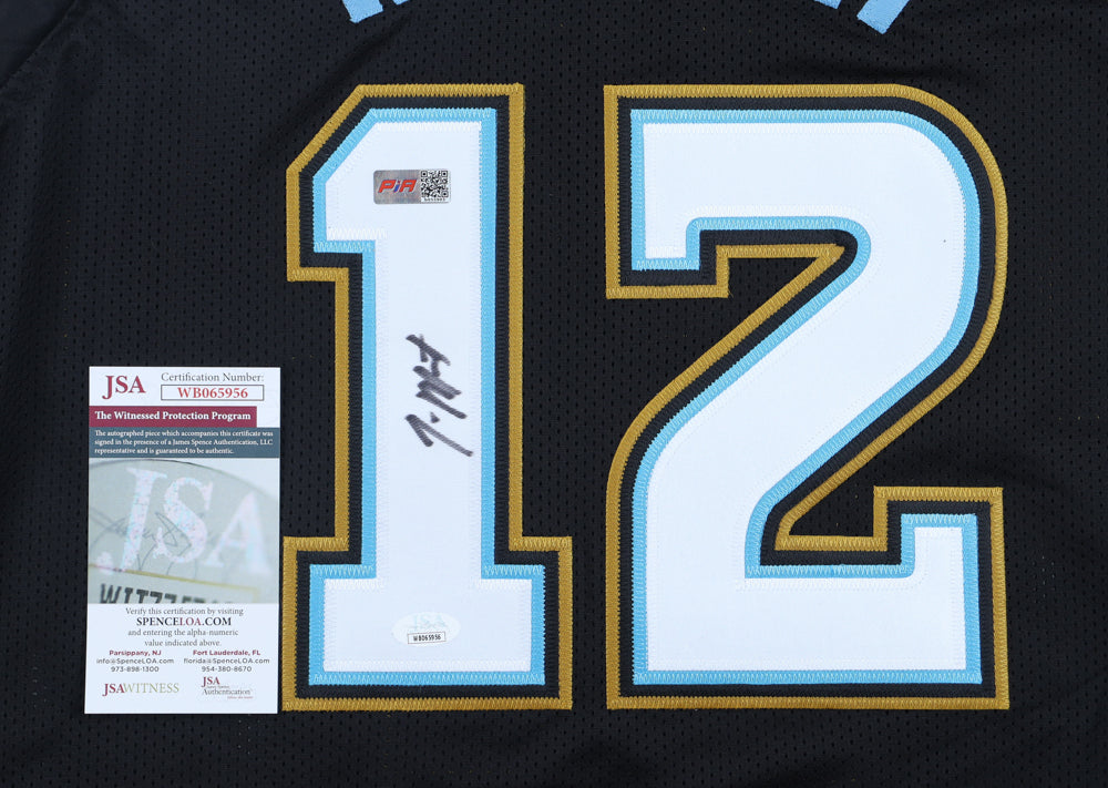 Ja Morant Blue Custom Memphis Autographed Basketball Jersey (PIA/JSA)