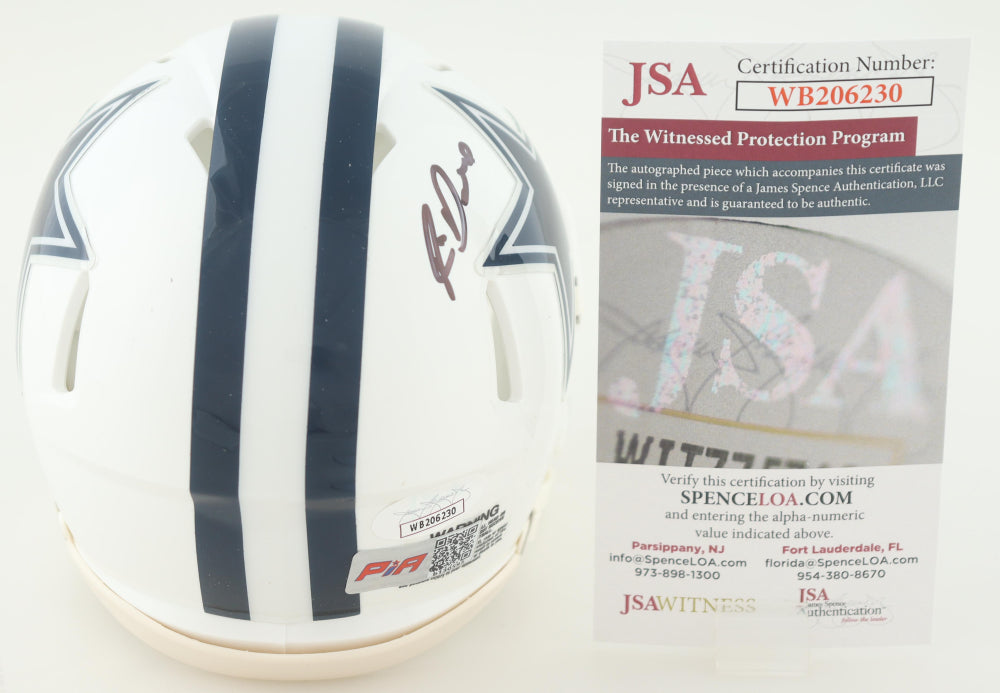 Rico Dowdle Signed Dallas White Speed Mini Football Helmet (PIA/JSA)