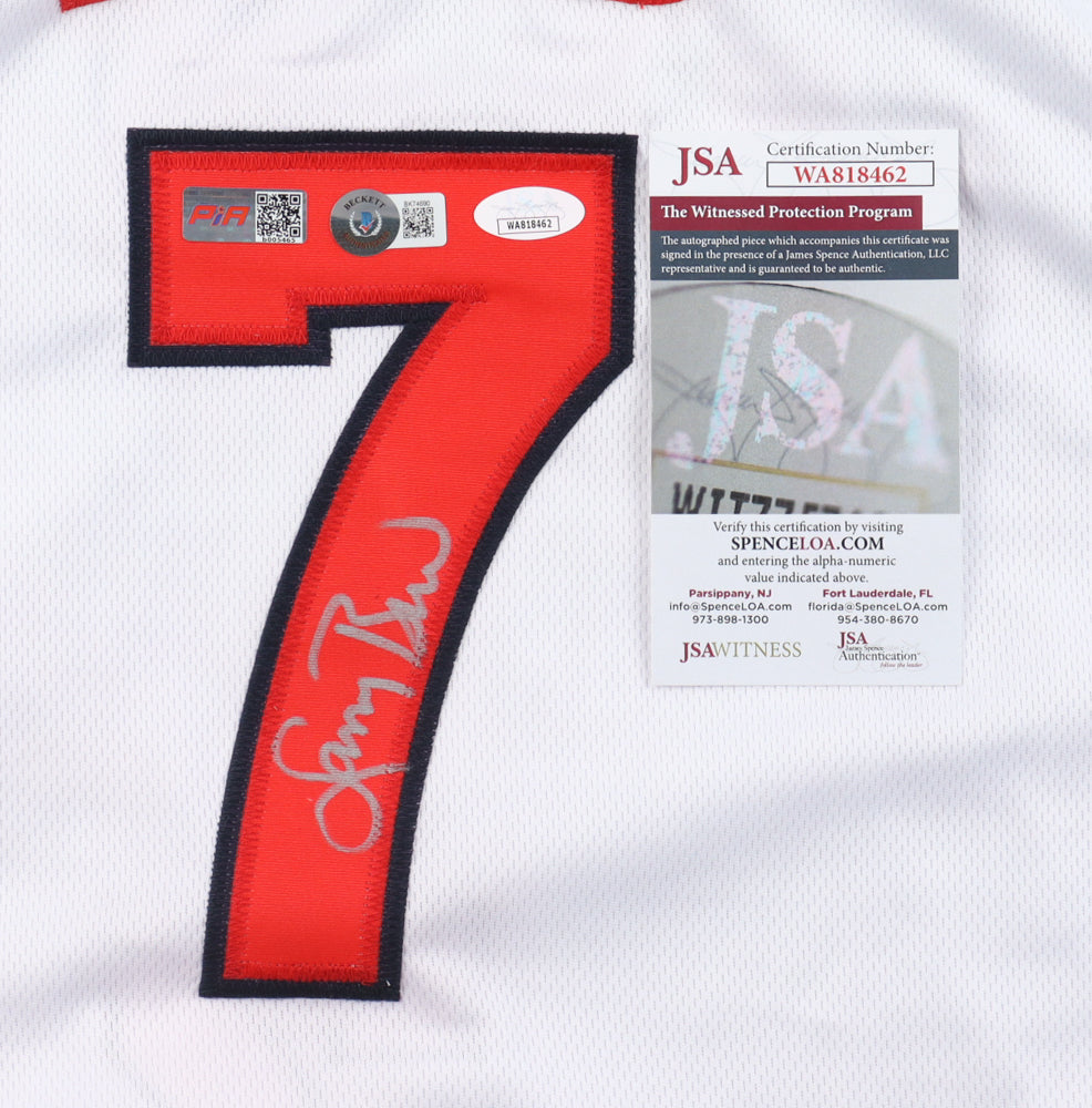 Larry Bird White Custom Team USA Autographed Basketball Jersey (PIA/JSA)