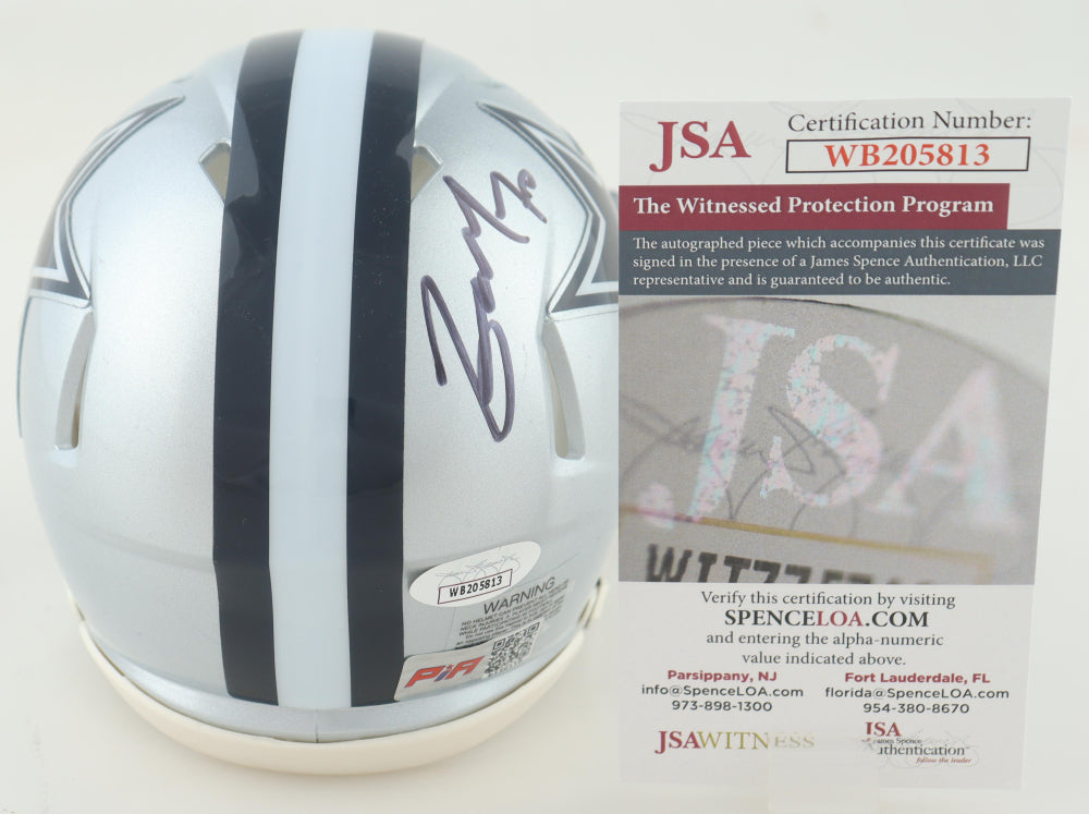 Zach Martin Signed Dallas Silver Speed Mini Football Helmet (PIA/JSA)