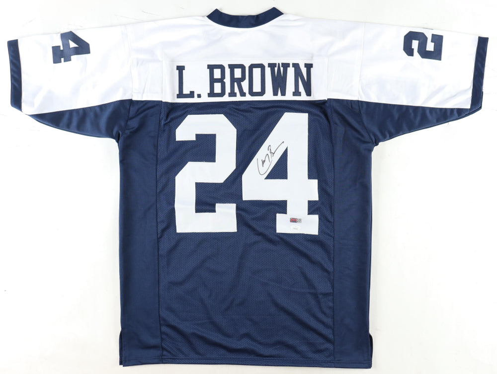Larry Brown Custom Dallas Autographed Football Jersey (PIA/JSA)