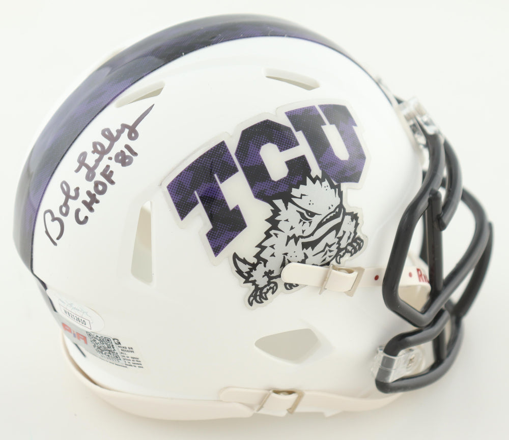 Bob Lilly Signed TCU White Speed Mini Football Helmet (PIA/JSA)