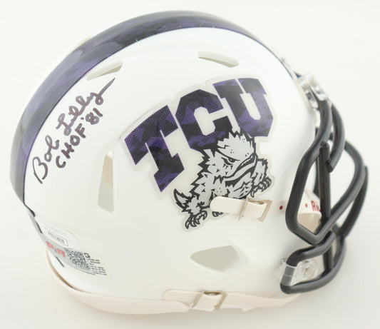 Bob Lilly Signed TCU White Speed Mini Football Helmet (PIA/JSA)