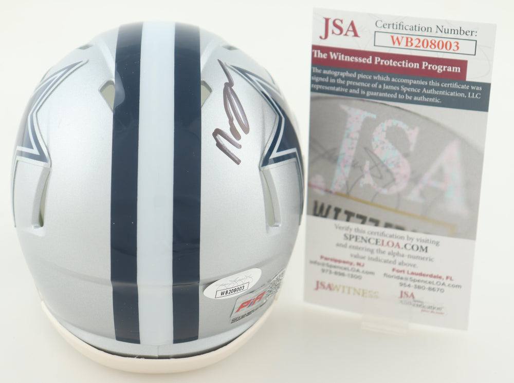 Mazi Smith Signed Dallas Silver Speed Mini Football Helmet (PIA/JSA)