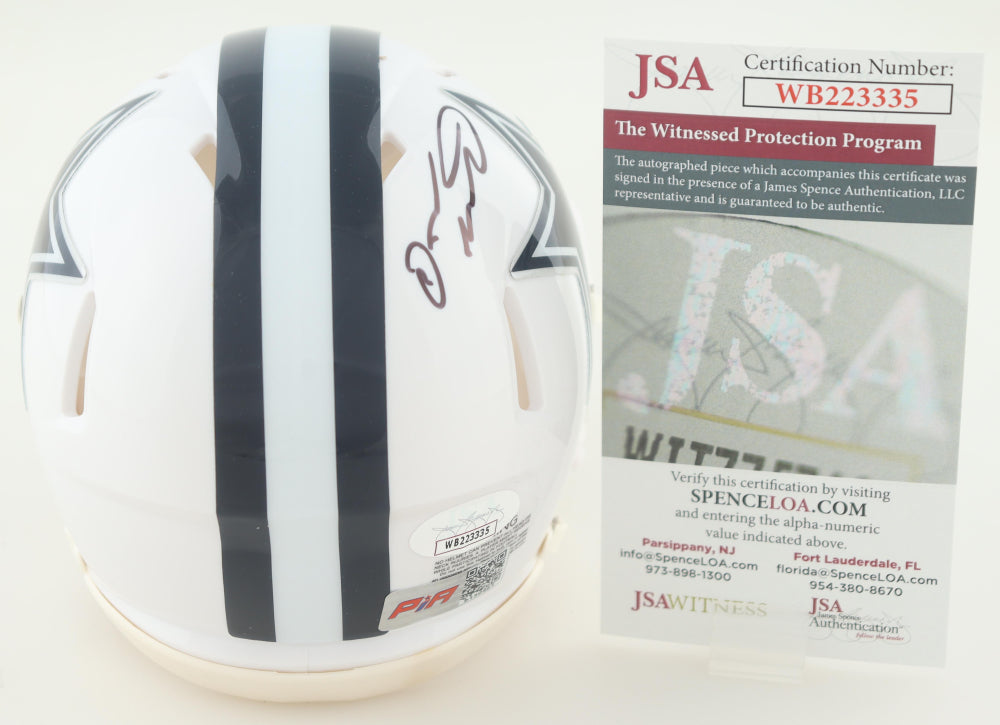 Dorance Armstrong Signed Dallas White Speed Mini Football Helmet (PIA/JSA)