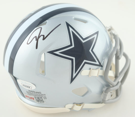 Juanyeh Thomas Signed Dallas Silver Speed Mini Football Helmet (PIA/JSA)