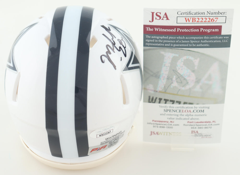 Malik Hooker Signed Dallas Silver Speed Mini Football Helmet (PIA/JSA)