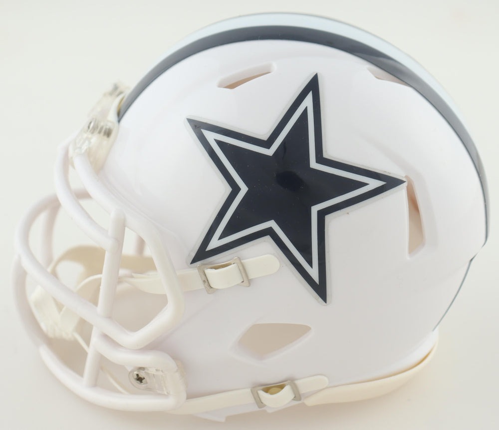 AL Harris Signed Dallas White Speed Mini Football Helmet (PIA/JSA)