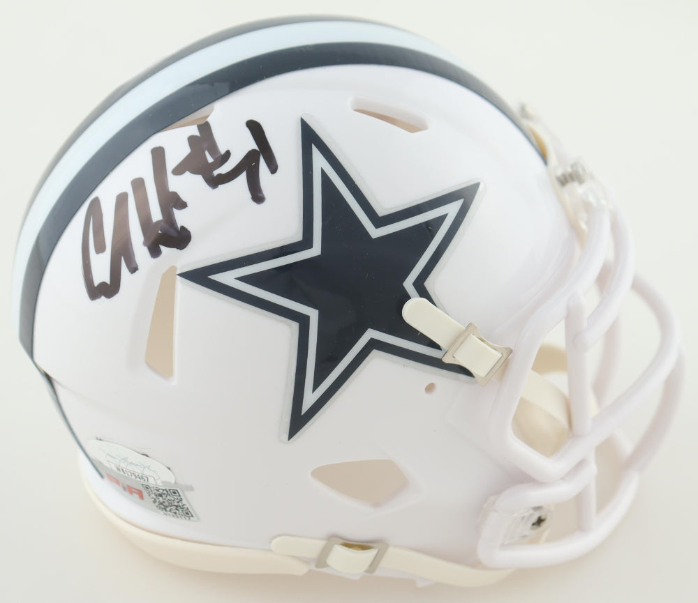 AL Harris Signed Dallas White Speed Mini Football Helmet (PIA/JSA)