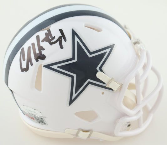 AL Harris Signed Dallas White Speed Mini Football Helmet (PIA/JSA)