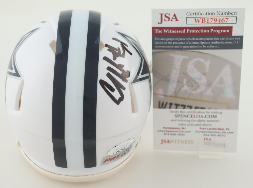 AL Harris Signed Dallas White Speed Mini Football Helmet (PIA/JSA)
