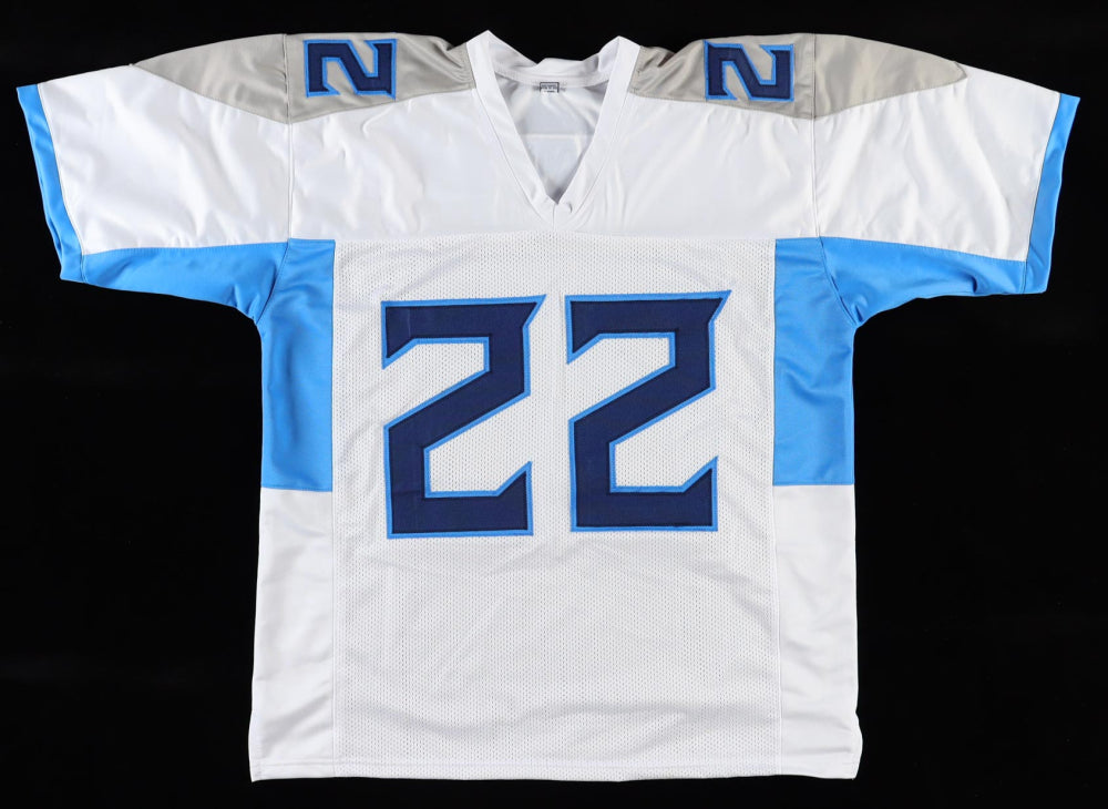 Derrick Henry Custom Tennessee Signed Football White Jersey JSA