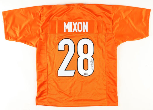 Joe Mixon Signed Custom Cincinnati Orange Football Jersey New Style (PIA)