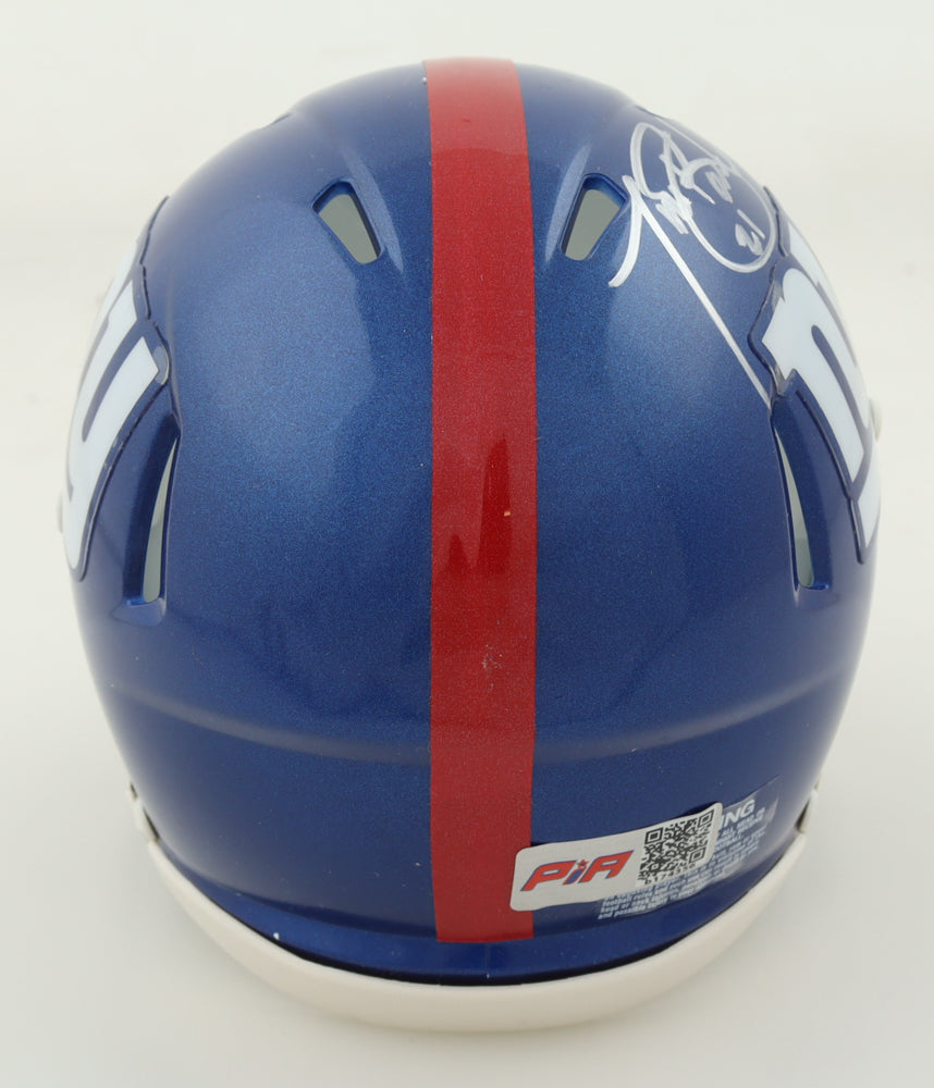 Tiki Barber Signed New York Speed Mini Football Helmet (PIA)