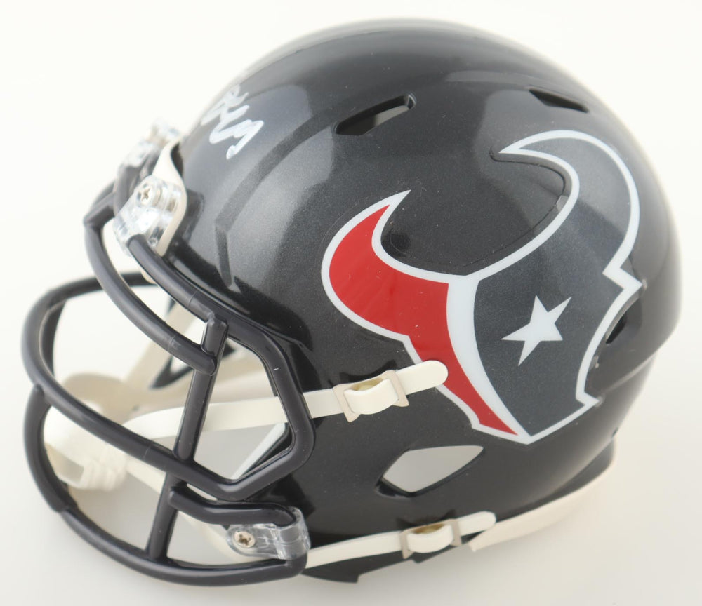 Tank Dell Houston Signed Mini Football Helmet (PIA)