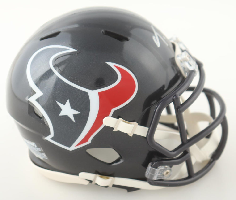Tank Dell Houston Signed Mini Football Helmet (PIA)