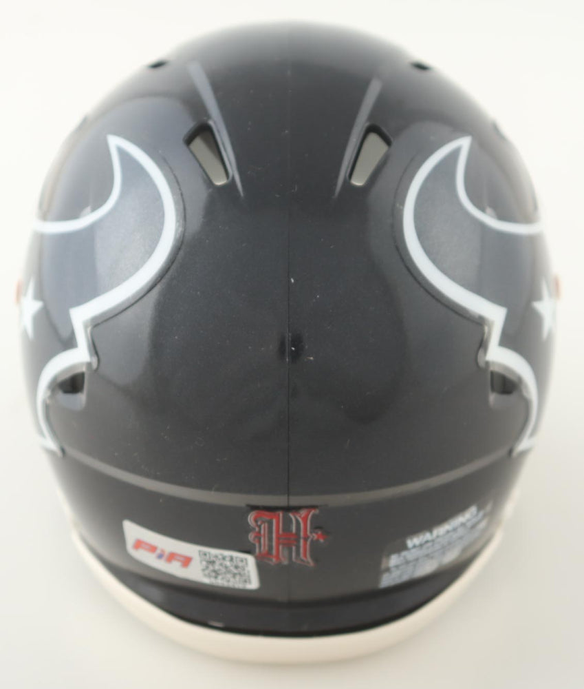 Tank Dell Houston Signed Mini Football Helmet (PIA)