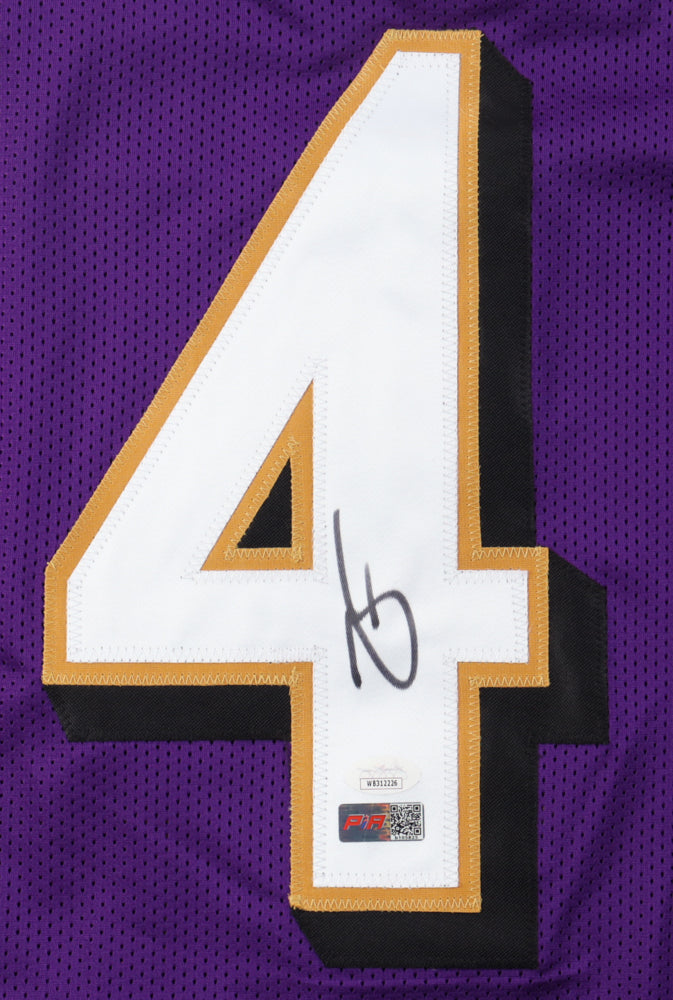 Zay Flowers Signed Baltimore Custom Football Jersey Purple  (PIA)