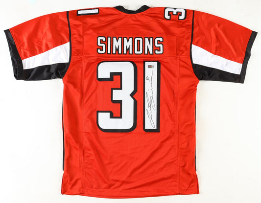 Justin Simmions Signed Atlanta Red Football Jersey (PIA)