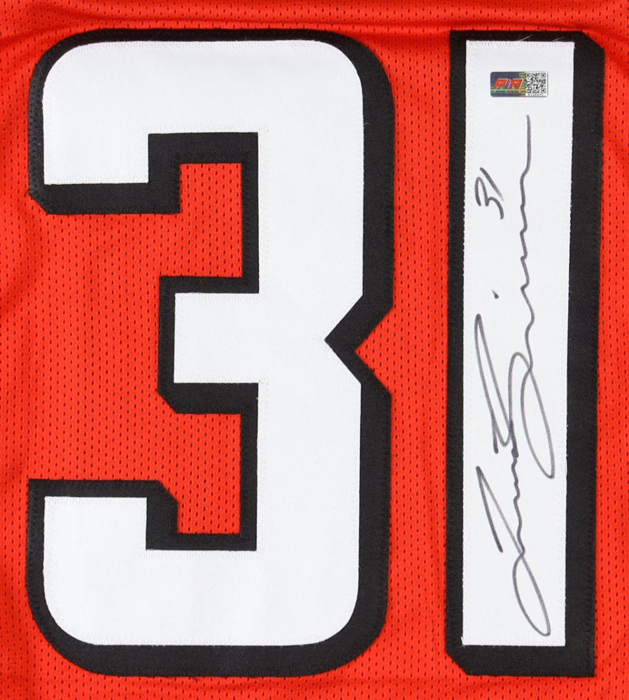 Justin Simmions Signed Atlanta Red Football Jersey (PIA)