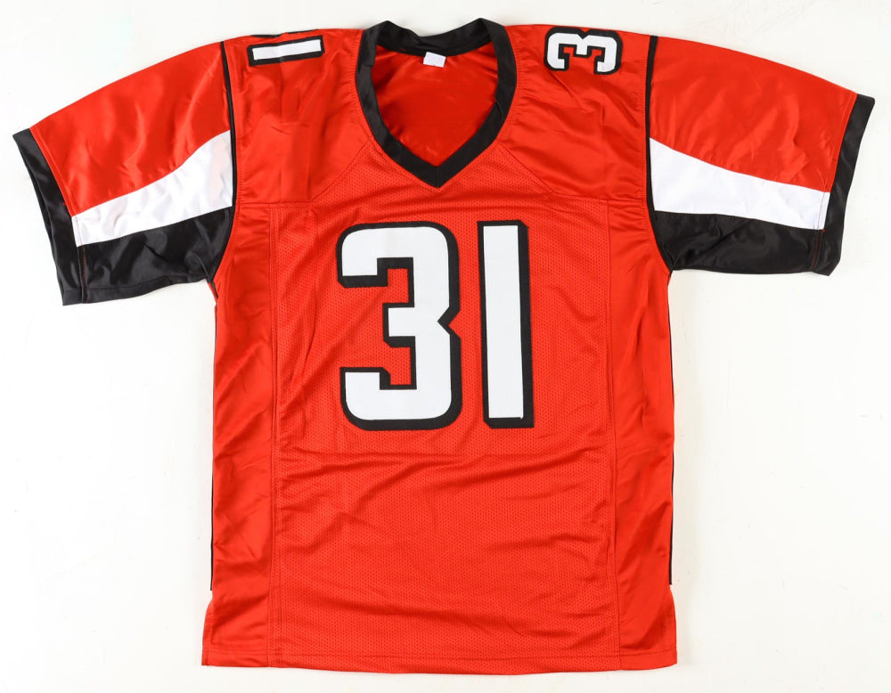 Justin Simmions Signed Atlanta Red Football Jersey (PIA)