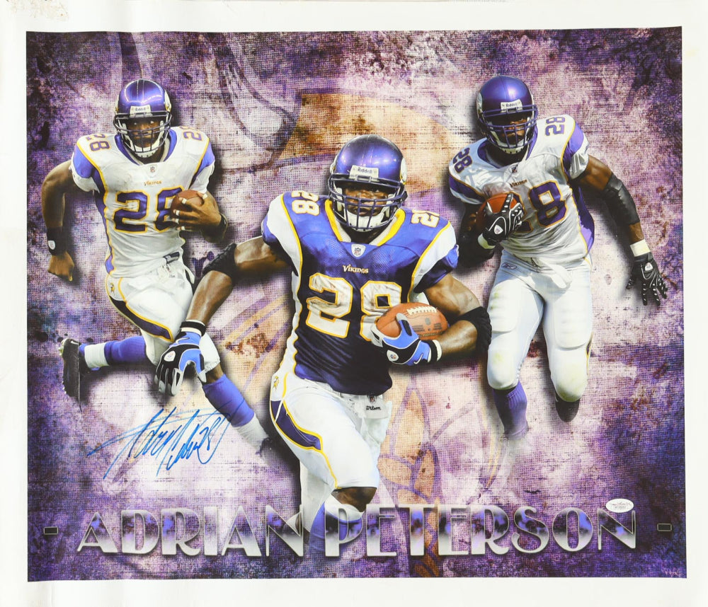 Adrian Peterson Signed Minnesota Autographed Canvas JSA