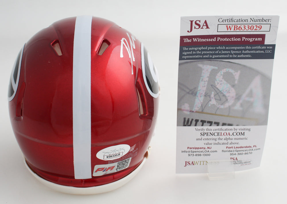 D'Andre Swift Georgia Signed Mini Football Helmet Flash (PIA)