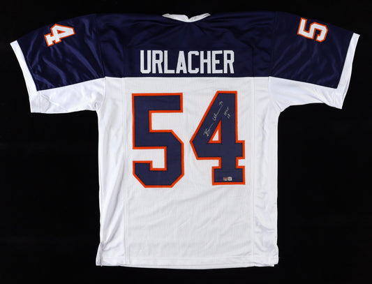Brian Urlacher Signed Custom Chicago White Jersey Blue Sleeves (PIA)