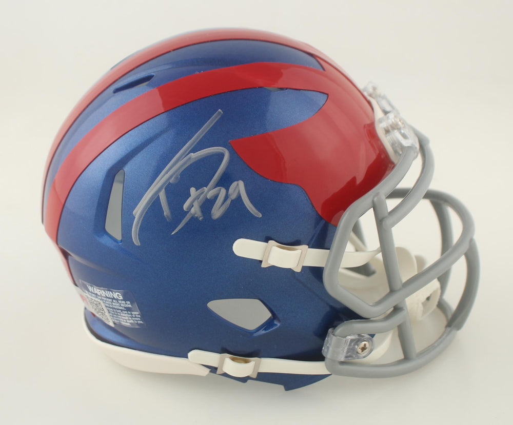 Tyrone Tracy Jr Signed New York  Throwback Mini Football Helmet (PIA)