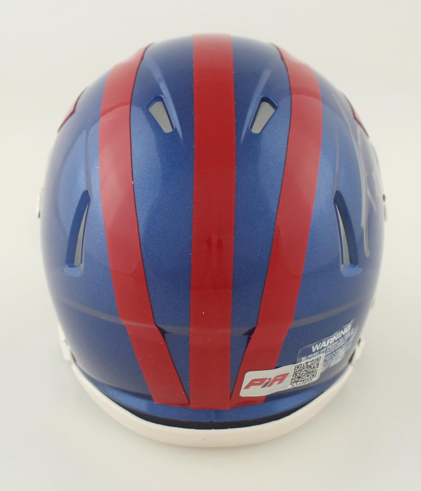 Tyrone Tracy Jr Signed New York  Throwback Mini Football Helmet (PIA)