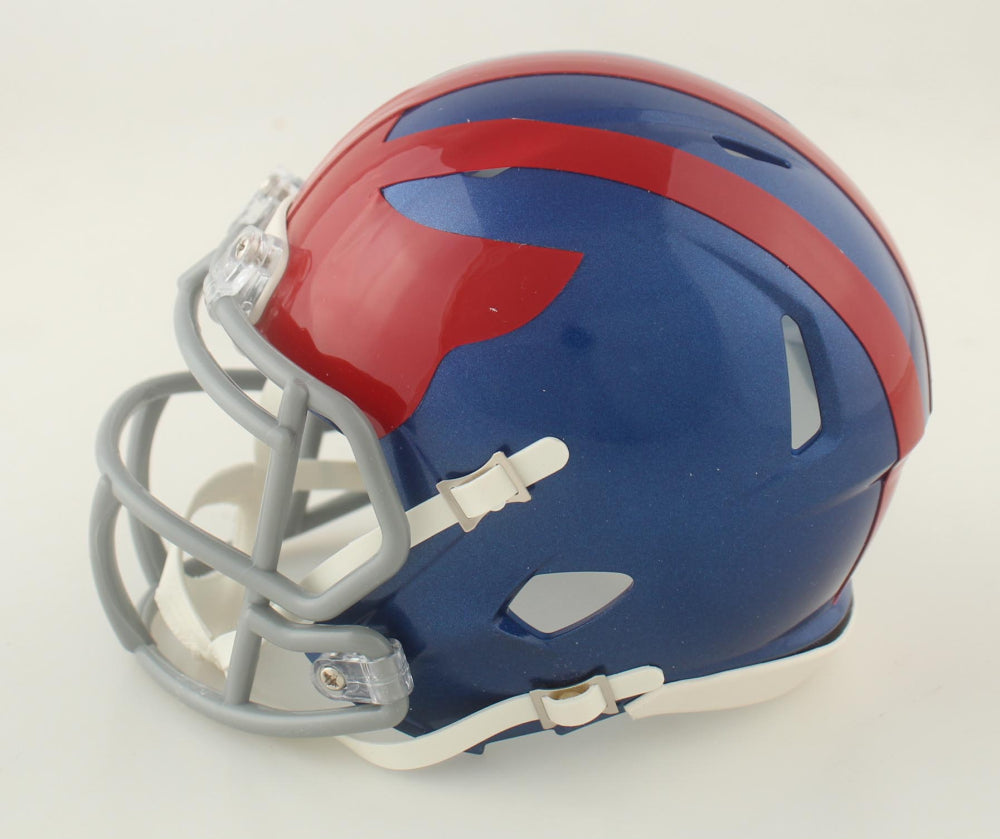 Tyrone Tracy Jr Signed New York  Throwback Mini Football Helmet (PIA)