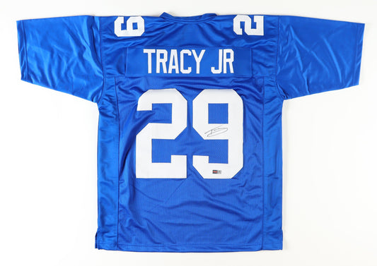 Tyrone Tracy Jr Signed New York Blue Jersey (PIA)