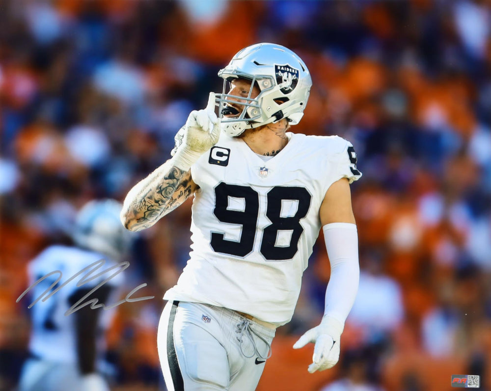 Maxx Crosby Las Vegas Autographed Photo 8x10 PIA