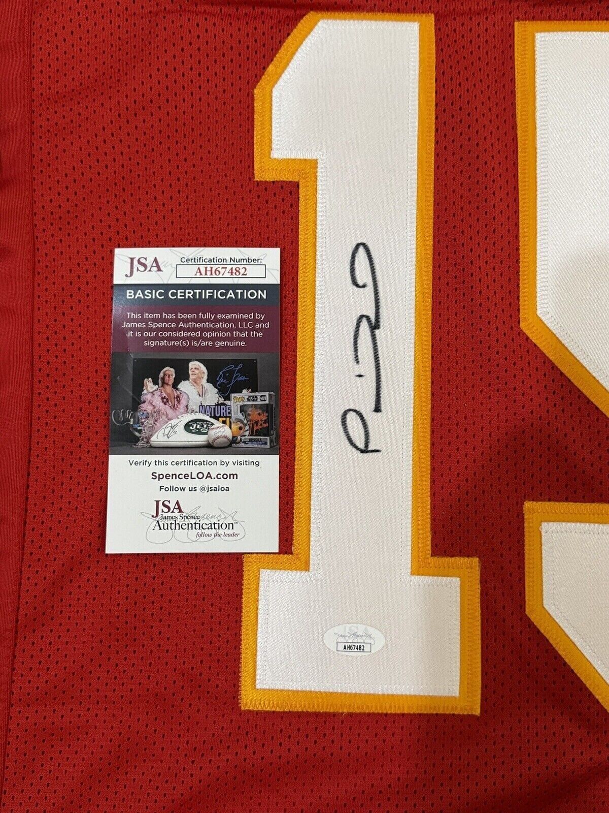 Patrick Mahomes Signed Kansas City Red Custom Football Jersey (JSA) Superbowl