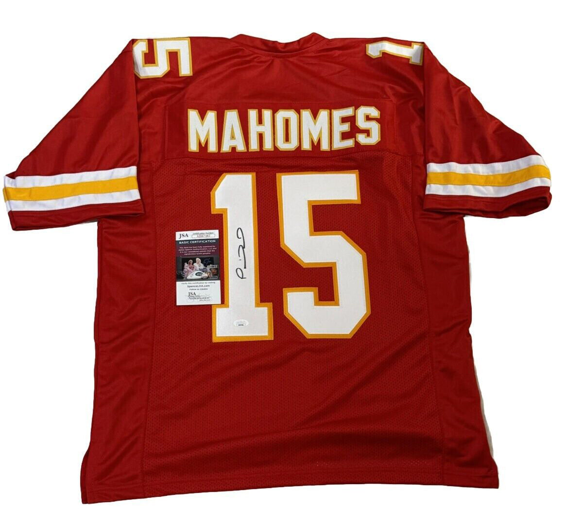 Patrick Mahomes Signed Kansas City Red Custom Football Jersey (JSA) Superbowl