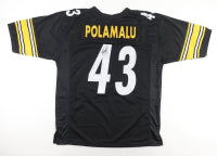 Troy Polamalu Signed Pittsburgh Black Custom Autographed Football Jersey (JSA)