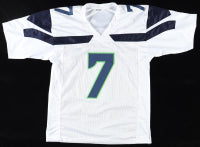 Geno Smith Autographed Seattle Custom Football White Jersey (PIA)