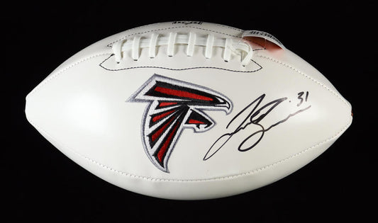 Justin Simmons Autographed Logo Football Signed Atlanta (PIA)