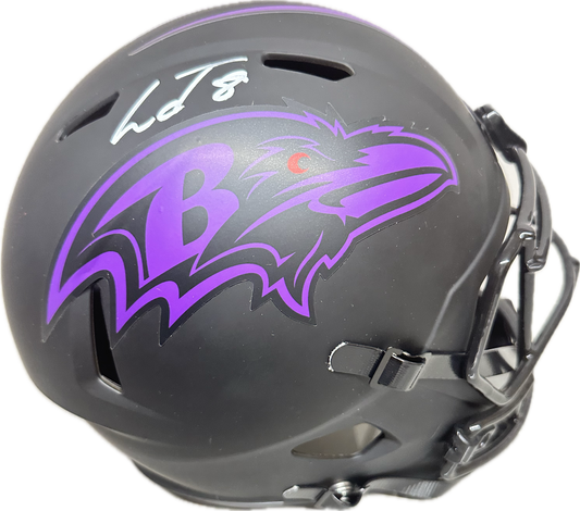 Lamar Jackson Signed FullSize Helmet Eclipse Speed  Football Helmet (JSA)