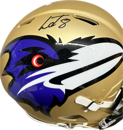 Lamar Jackson Signed FullSize Helmet AMP Speed Authentic Football Helmet (JSA)