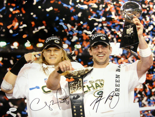 Aaron Rodgers Clay Matthews Signed 16x20 Autographed Photograph Green Bay JSA