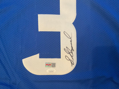 Sterling Shepard Custom New York Autographed Football Blue Jersey (JSA & PIA)