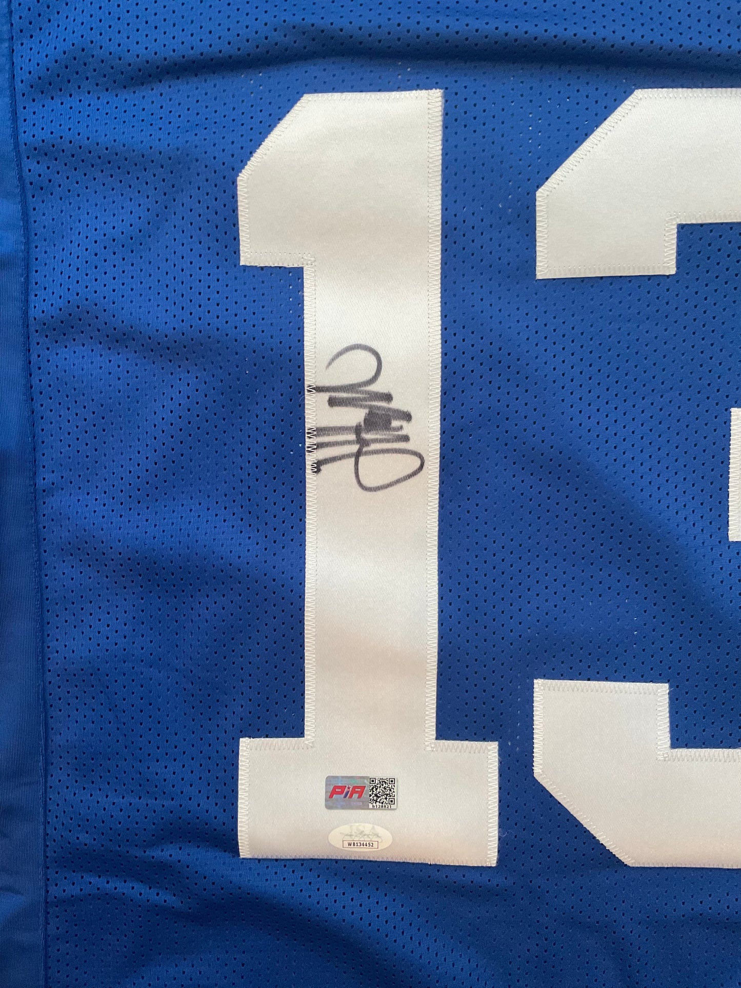 Jalin Hyatt Custom New York Autographed Football Blue Jersey (JSA & PIA)