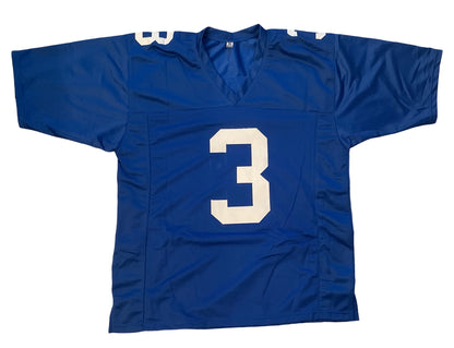 Sterling Shepard Custom New York Autographed Football Blue Jersey (JSA & PIA)