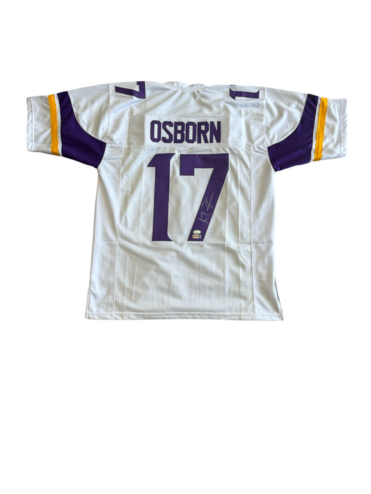 KJ Osborn Custom Minnesota Autographed white Football Jersey (PIA/JSA)