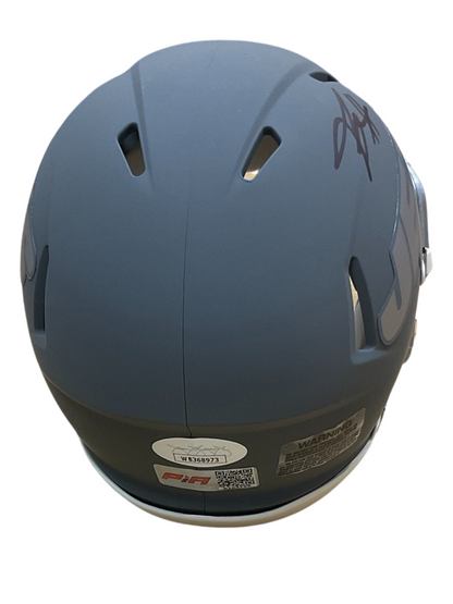Breece Hall New York Jets Slate Signed Mini Football Helmet (JSA & PIA)