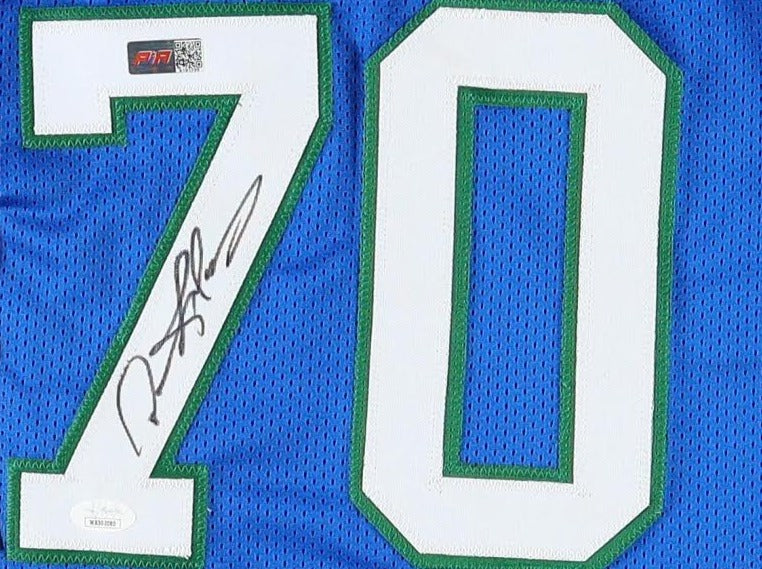 Dennis Rodman Autographed Dallas Custom Basketball Blue Jersey (PIA)